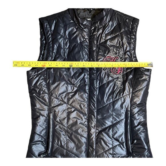 Harley Davidson Womens Puffer Vest Black And Pink Small - Picture 8 of 9